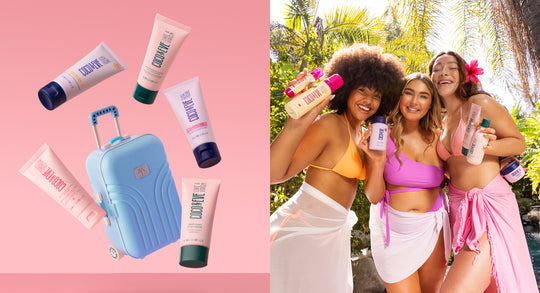 Image of Coco and Eve's Bali Babies Kit on the left and image of girls holding Coco and Eve products on the right